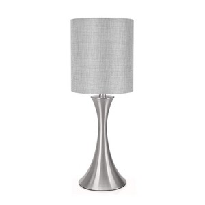 Itopfox 3-Way Touch Control Table Lamp, Dimmable Bedside Desk Lamp with Metal Base, Modern Nightstand Lamp with Grey Shade for Bedroom, Living Room - 1 of 4
