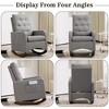 Rocking Chair Nursery in Fabric with High Backrest, Comfy Glider Rocking Chair Accent Chair, Side Pocket and Rubber Wood Legs - 3 of 4