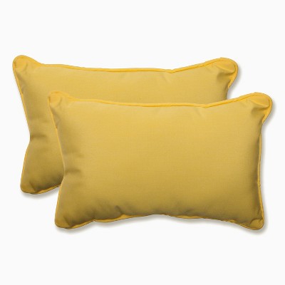 11.5"x18.5" 2pc Pillow Perfect ECOM Canvas Rectangular Outdoor Throw Pillow Set