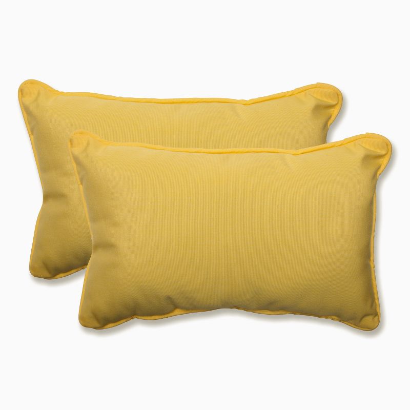 11.5"x18.5" 2pc Pillow Perfect ECOM Canvas Rectangular Outdoor Throw Pillow Set, 1 of 5
