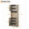 71 inch storage cabinet with LED strip light and microwave rack kitchen cabinet with adjustable shelves for dining room - 2 of 4