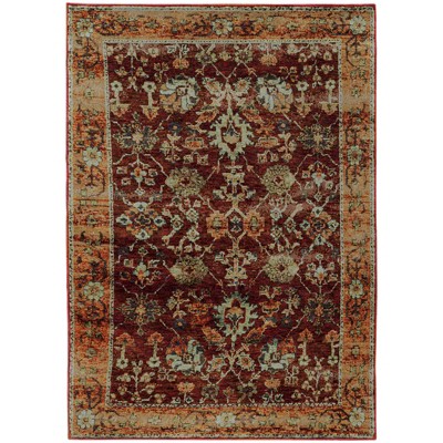 Oriental Weavers Andorra 7154A Red/ Gold Indoor Area Rug - 5'3" x 7'3"