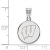 Black Bow Jewelry 10k White Gold Wisconsin Badgers NCAA Medium Pendant - 2 of 3
