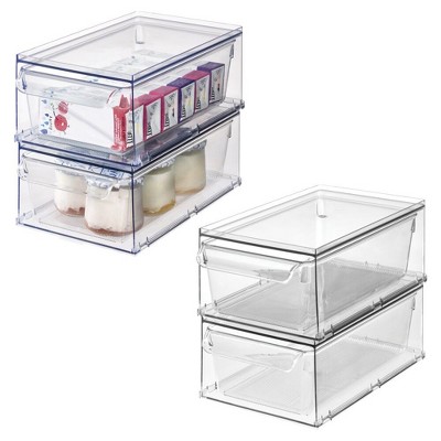 iDesign Stackable Kitchen Storage Drawer - Set of 4 - Clear