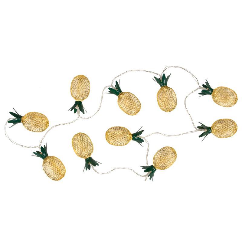 Northlight 10-Count LED Warm White Gold Pineapple String Lights - 3' Clear Wire, 5 of 6