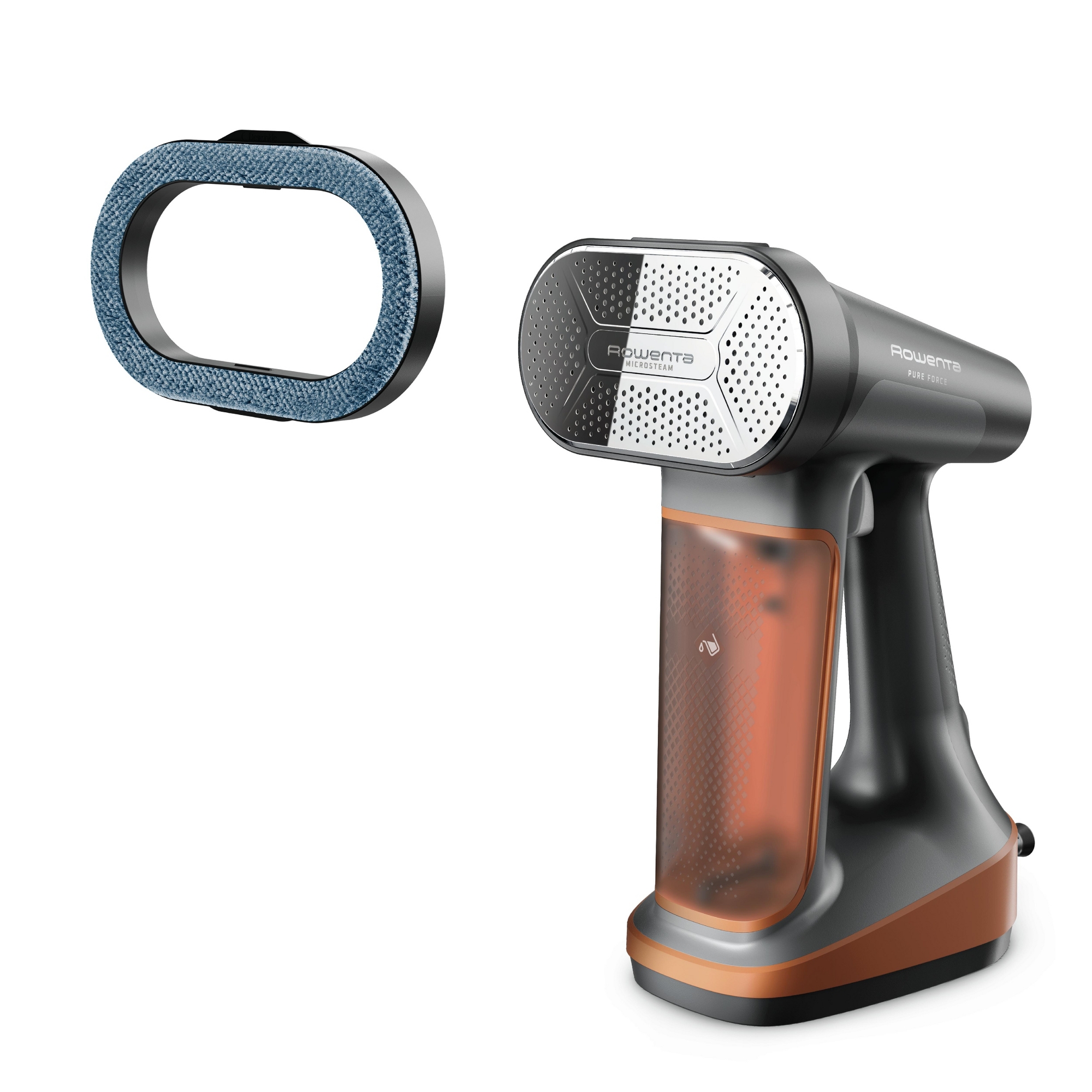 Rowenta Pure Force 1875W 3-in-1 Steamer & Iron for Clothes, Black & Copper