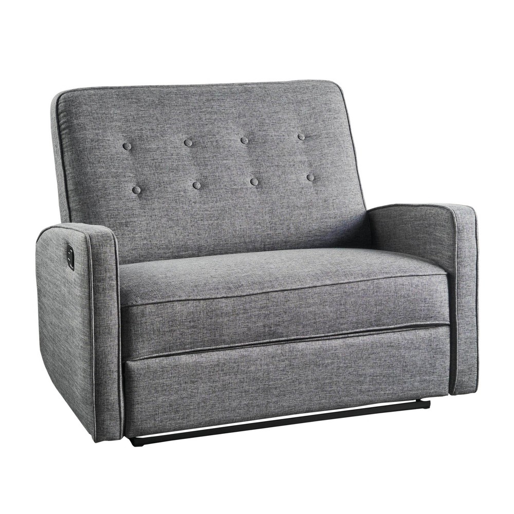 Photos - Sofa Calliope Buttoned Reclining Loveseat Gray - Christopher Knight Home