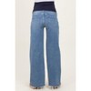 Pinkblush Blue Distressed Relaxed Wide Leg Maternity Jeans - 4 of 4