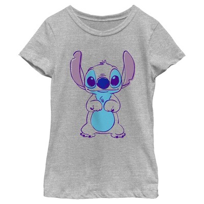 Girl's Lilo & Stitch Outlined Stitch Sketch T-shirt : Target