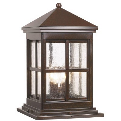 Minka Lavery Rustic Outdoor Post Light Fixture Rust 18 3/4" Seeded Glass for Exterior Barn Deck House Porch Yard Patio