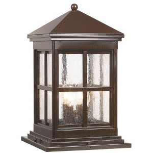 Minka Lavery Rustic Outdoor Post Light Fixture Rust 18 3/4" Seeded Glass for Exterior Barn Deck House Porch Yard Patio - 1 of 3