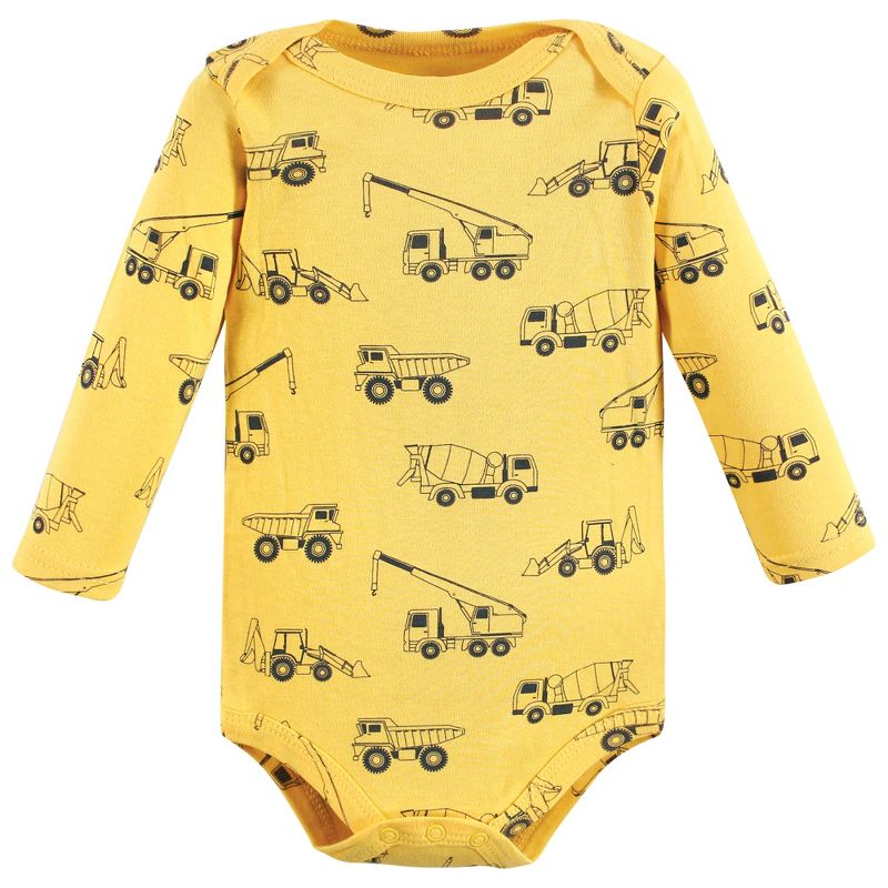 Hudson Baby Infant Boy Cotton Long-Sleeve Bodysuits, Construction, 5 of 9