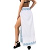 LA LEELA Women's Beachwear Summer Beach Bikini Wraps Sarong Wrap Skirt Swimsuit Swimwear Coverups Swim Cover Ups for Women One Size White,Solid - 2 of 4