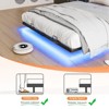 Karl Home Floating Bed Frame Twin Size with Storage Headboard, Metal Platform Bed with LED and Charging Station for Bedroom, Black - 3 of 4