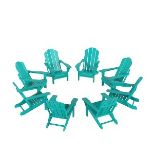 WestinTrends Malibu  HDPE Outdoor Folding Poly Adirondack Chair (Set of 8) - 1 of 4