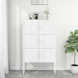 vidaXL Highboard White 31.5"x13.8"x53.1" Steel - 1 of 4