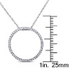 EVERLY JEWELRY | 10K White Gold 1/4 CT TW Diamond Circle Pendant with Chain - 17 inch - 4 of 4