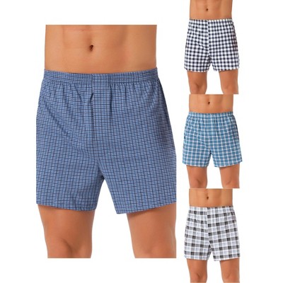 INSPIRE CHIC Men's 4 Pack Classic Plaid Printing Boxer Shorts
