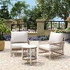 Hrinhom 3-Piece Outdoor Chair Set,Patio Conversation Set with 2 Lounge Chairs & Glass Top Table,Waterproof Cushion - 2 of 4