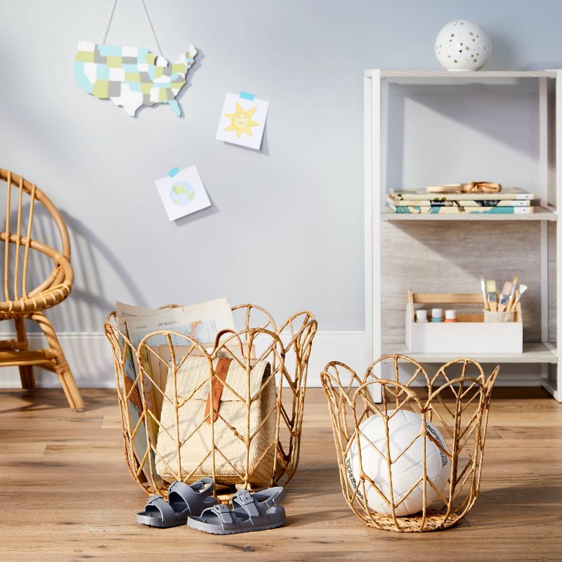 Tulip Shaped Kids' Woven Basket - Pillowfort™, 3 of 13