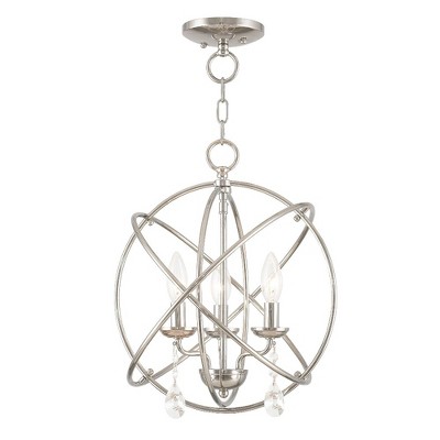 Livex Lighting Aria 3 - Light Chandelier in  Polished Nickel