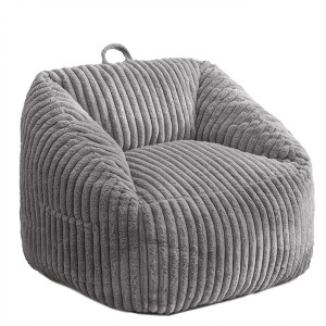 Itopfox Giant Bean Bag Chair for Adults and Kids, Large Comfy Cozy Beanbag Sofa for Living Room, Gaming, Reading, Grey - 1 of 4