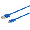 Monoprice Nylon Braided USB C to USB A 2.0 Cable - 1.5 Feet - Blue | Type C, Fast Charging, Compatible With Samsung Galaxy S10/ Note 8, LG V20 and - 2 of 2