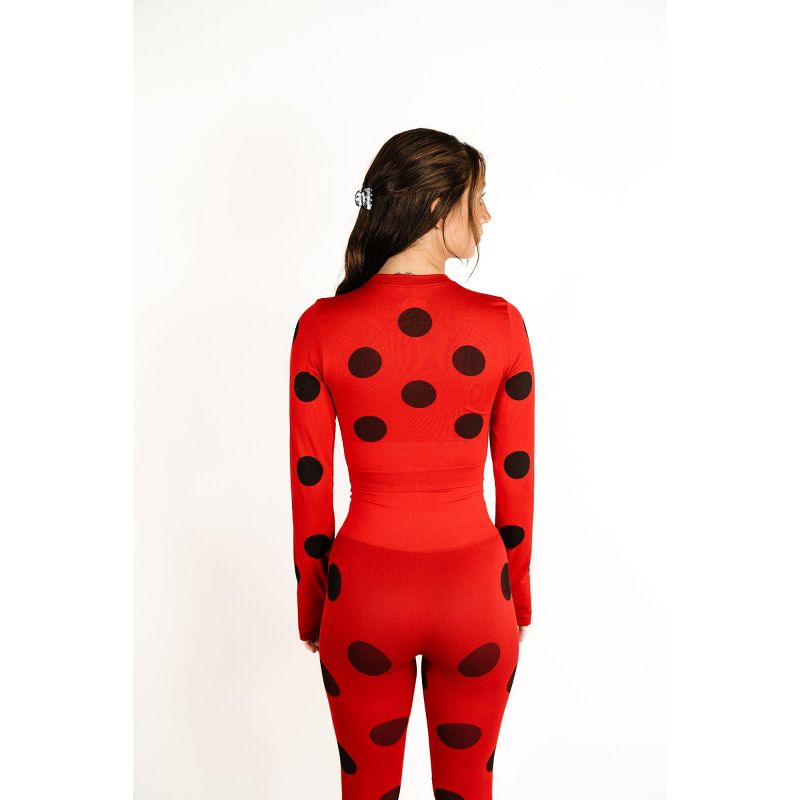 Miraculous Ladybug Womens Cosplay Active Workout Long Sleeve Crop Top for Gym, Workout by MAXXIM, 3 of 8