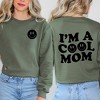 Simply Sage Market Women's Graphic Sweatshirt I'm A Cool Mom Smiley Face Front And Back - 2 of 4