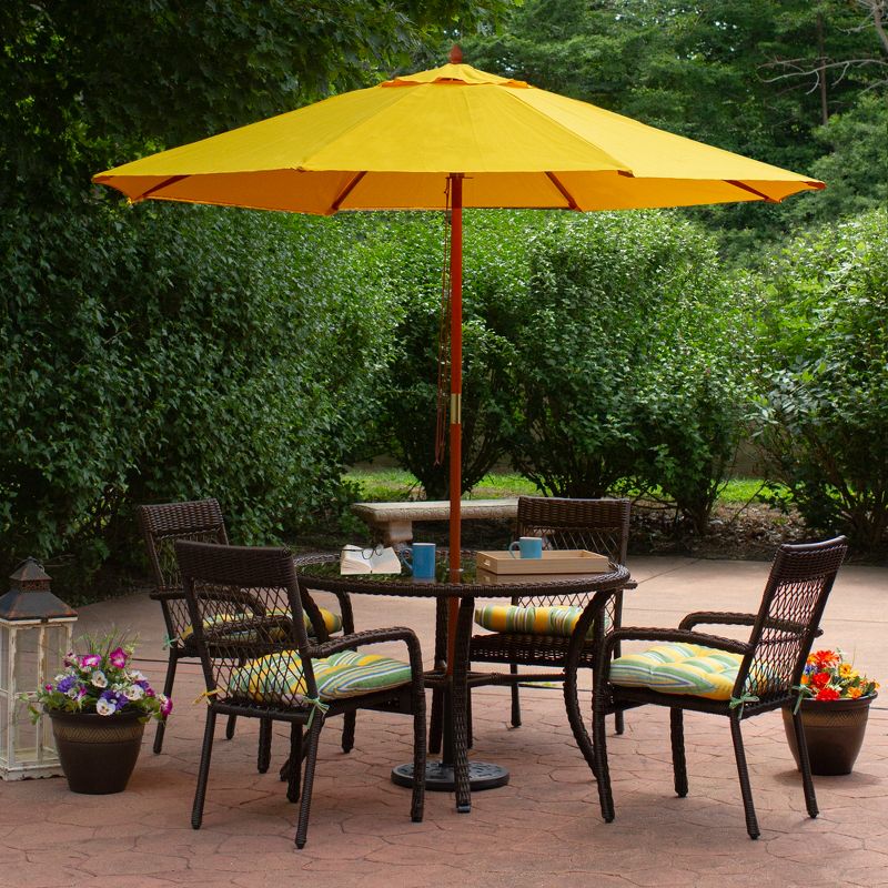 Northlight 8.5ft Outdoor Patio Market Umbrella with Wooden Pole, Yellow, 2 of 5