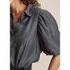 VENUS Womens Puff Sleeve Button Down Top - 4 of 4