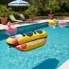 Gymax 2-Person Hot Dog Float Tube Inflatable Towable Boat Tube w/ Quick Connector & Good Drainage Tow Point System Padded Grips Floating Banana Boat - 3 of 4