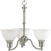 Progress Lighting Madison 3-Light Chandelier, Brushed Nickel, Reversible Glass, Up/Down Mounting, Canopy Included - 3 of 3