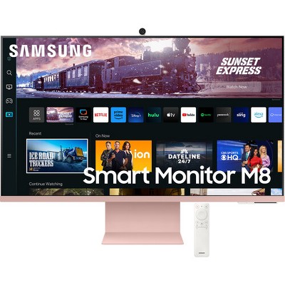 Manufacturer Refurbished Samsung M80C 27" 4K HDR 3840 x 2160 Smart Monitor with Webcam (Sunset Pink)