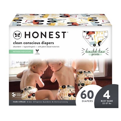 The Honest Company Disposable Diapers - Farmlife - Size 4 - 60ct