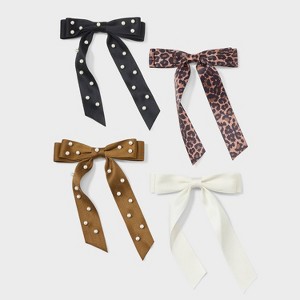Ribbon Pearls Salon Hair Clip Set 5pc - Wild Fable™ Black/White/Yellow - 1 of 3
