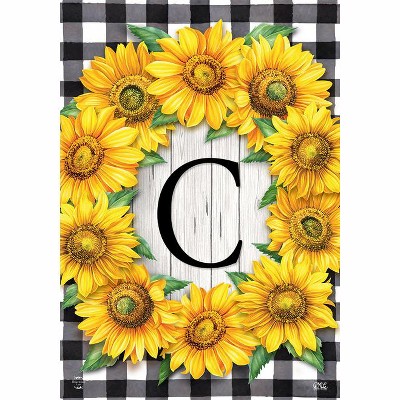 Briarwood Lane Sunflowers Monogram C Garden Flag 18" X 12.5" : Target