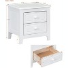 Nightstand Side Table with 2 Storage Drawers, Easy to Assemble, Mid-Century Vintage Bedside Table for Bedroom, Living Room, Salon, Office, White - 2 of 4