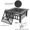 Karl Home | 31 in. Black Metal Patio Square Fire Pit - 3 of 4