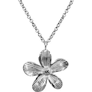 Dainty Flower Pendant Necklace 14K Gold Plated Feminine Jewelry - 1 of 4