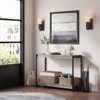 Farmhouse Console Table, 40" Entryway Table, Slatted Style 2-Tier Sofa Table with Shelf - 4 of 4