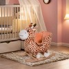 TopComfy Baby Bouncers and Rockers Kids Plush Giraffe Themed Rocking Horse Ride On Chair Toy Cute Giraffe Elements for Kids, Brown, 24.03"*13"*17.73" - 2 of 4