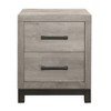 Vynxaria 2-Drawer Nightstand - 2-Tone Gray (Light Gray & Gray), Premium Melamine Board, Metal Bar Hardware, Dovetail Drawers, Wooden Bedroom Furniture - 3 of 4