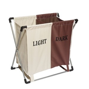 Double Canvas Laundry Bin with Metal Frame,  'Lights & Darks' Colors, Two-Compartment Clothes Sorter, 126.5 L, No Assembly Required - 1 of 3