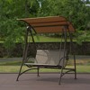 Sapphtopaz Porch Swing Patio Leisure Swing Chair Outdoor Swing Backrest Seat with Adjustable Canopy for Garden, Backyard, Terrace - 3 of 4