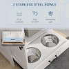 INFURNIC Pet Bowl Feeding Station with Hidden Bowls Storage Cabinet Adjustable Panel for Medium Dogs, White, 23.6"*13.8"*31.5" - 2 of 4