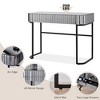 33.9" Makeup Vanity Desk with Mirror and Lights, Vanity Table with 2 Drawers & Open Shelf, Dressing Table with Charging Station for Bedroom Silver - 2 of 4