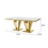 Marble Rectangular Dining Table with Gold Stainless Steel Base 70 Inch Dining Table Set for 6 for Dining Room,Living Room-The Pop Home - 3 of 4