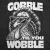Mens Funny T Shirts Gobble Til You Wobble Sarcastic Thanksgiving Turkey Graphic Tee For Men - Crazy Dog Men's T Shirt - 2 of 4