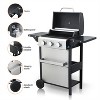 ELJGET 3/4 Burner BBQ Propane Gas Grill, Stainless Steel 30,000 BTU Patio Garden Barbecue Grill with Two Foldable Shelves - 2 of 4